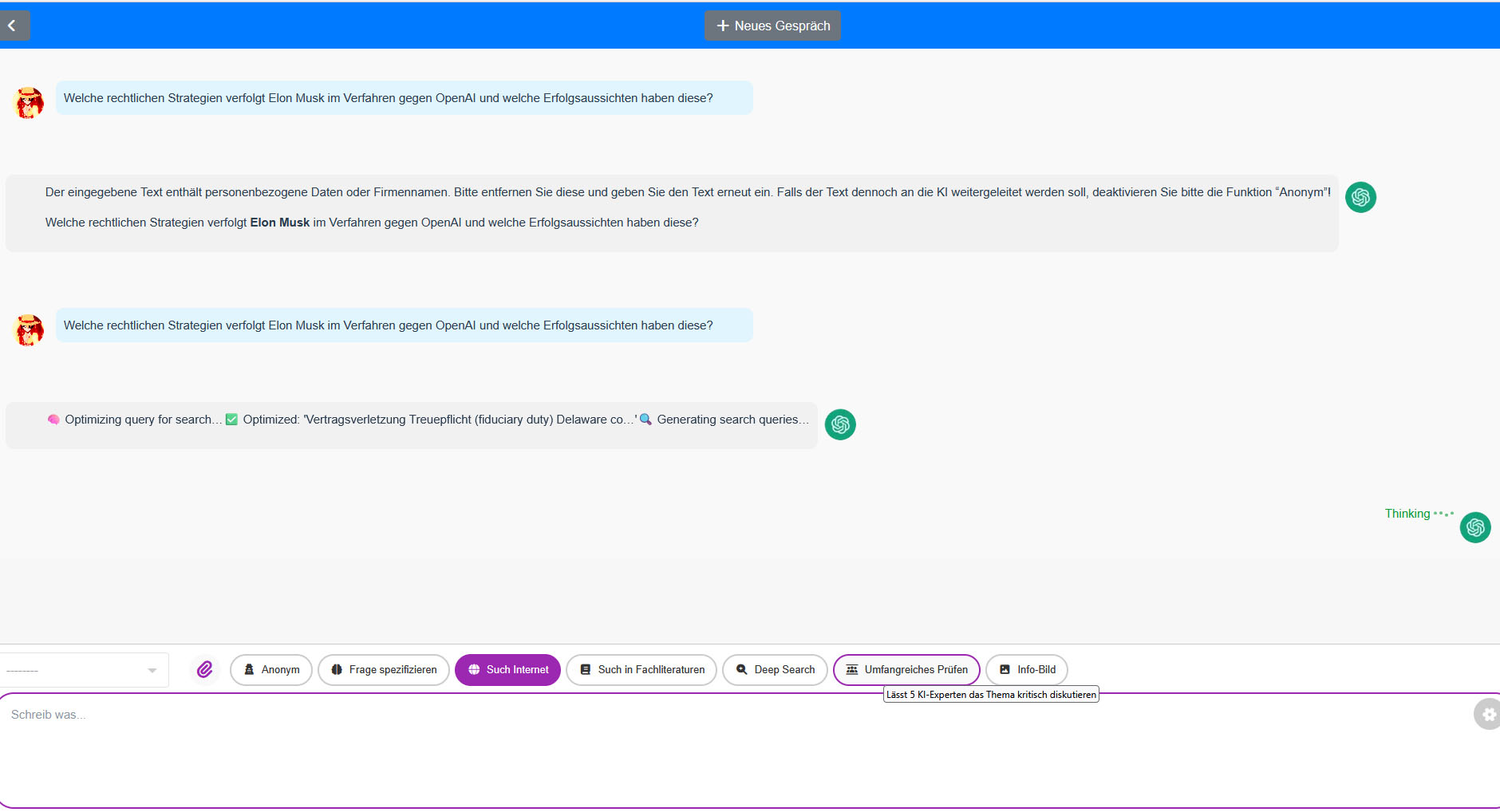 DSGVO-konformer Chatbot mit integriertem Vertragsprüfer